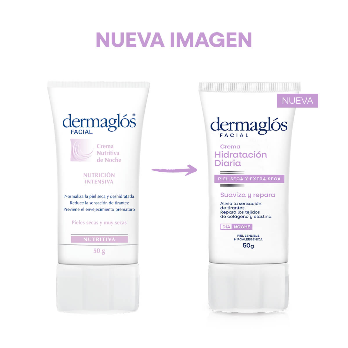 Dermagl&oacute;s Facial Crema Hidrataci&oacute;n Diaria Piel Seca y Extra Seca 50 g image number 1