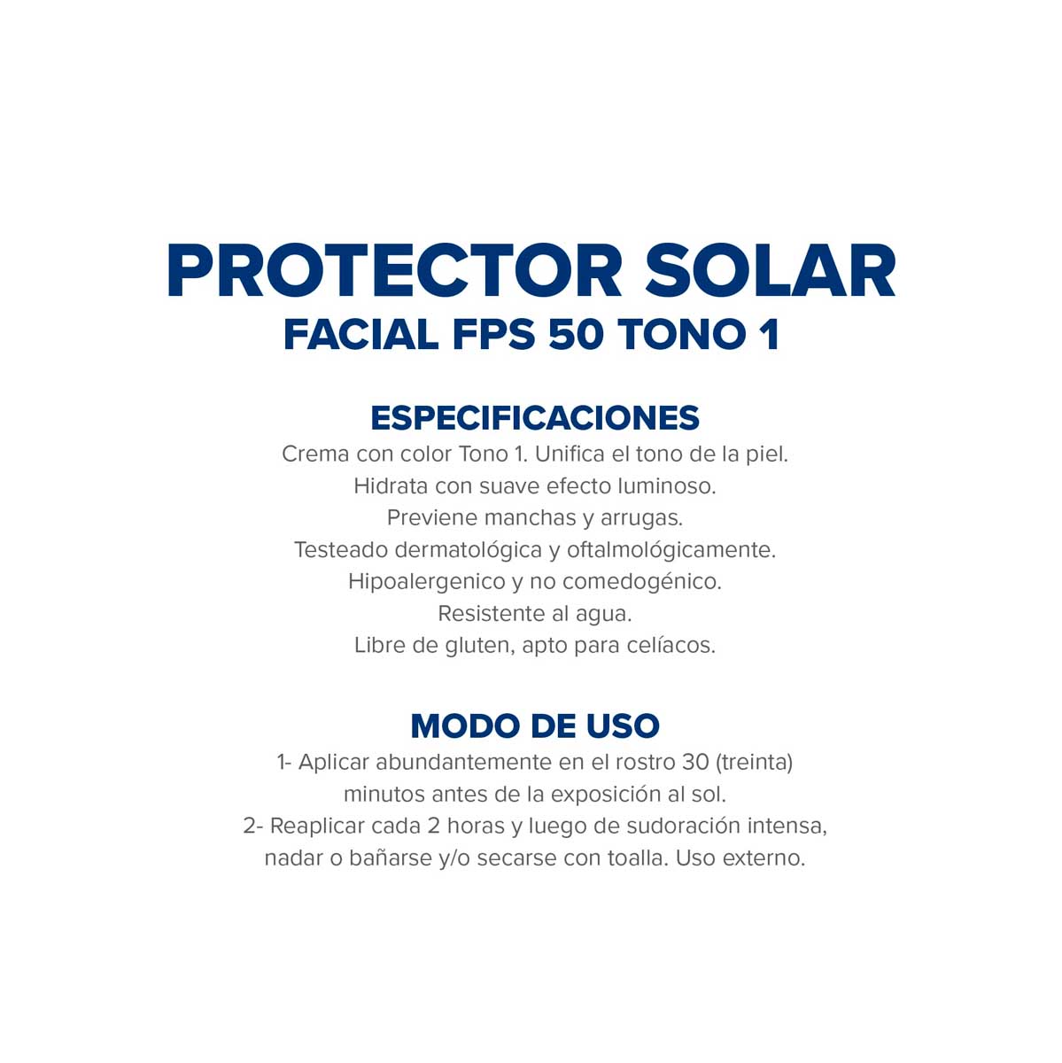 Protector Solar Facial Dermaglós FPS 50 Tono 1 50 g image number 7