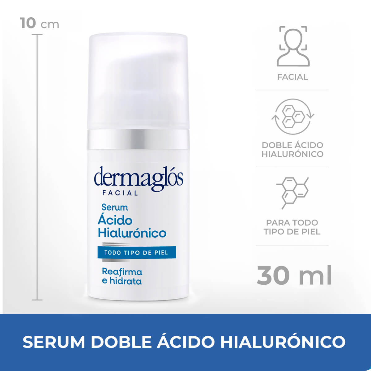 Dermagl&oacute;s Facial Serum &Aacute;cido Hialur&oacute;nico 30 ml image number 8