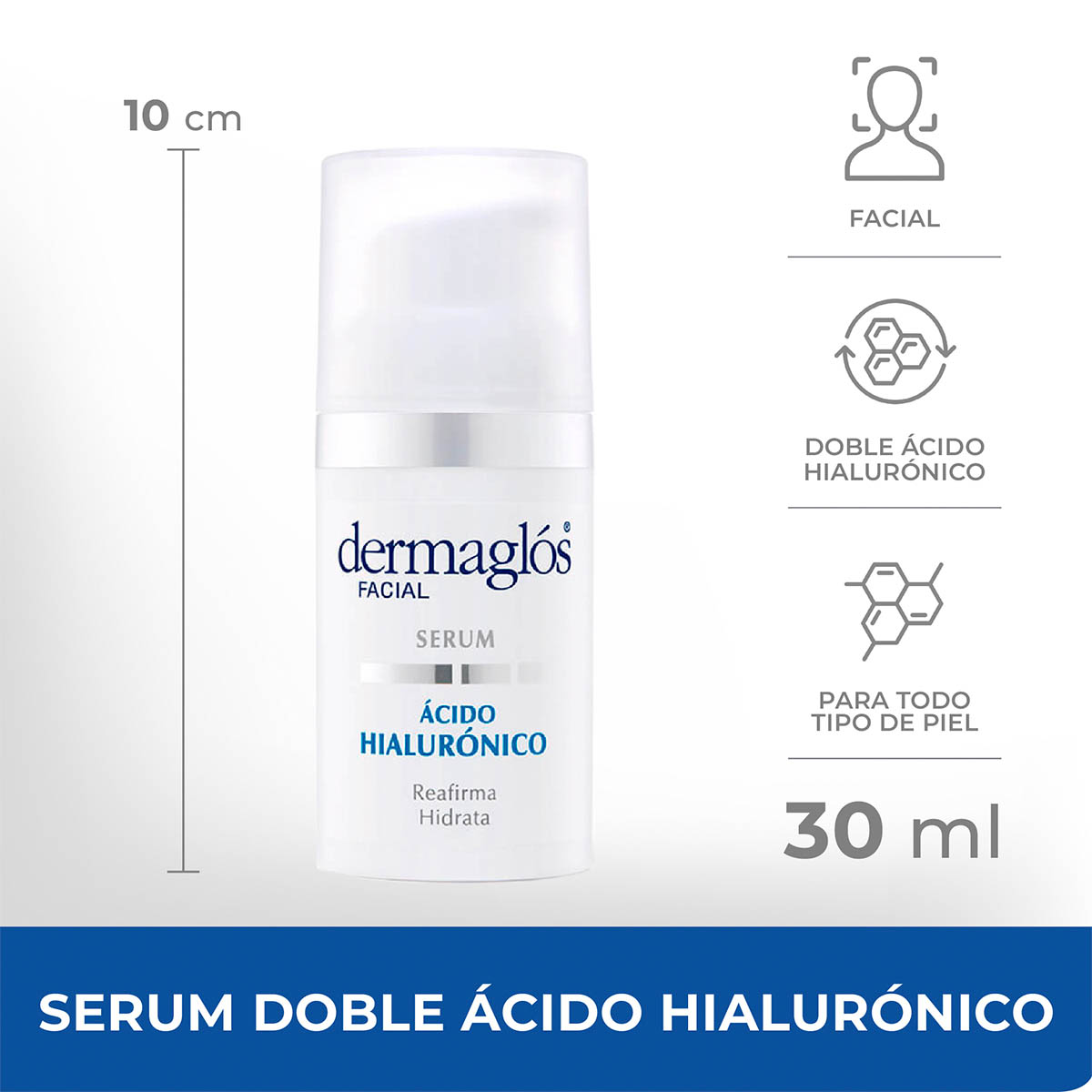 Dermaglós Facial Serum Ácido Hialurónico 30 ml image number 1