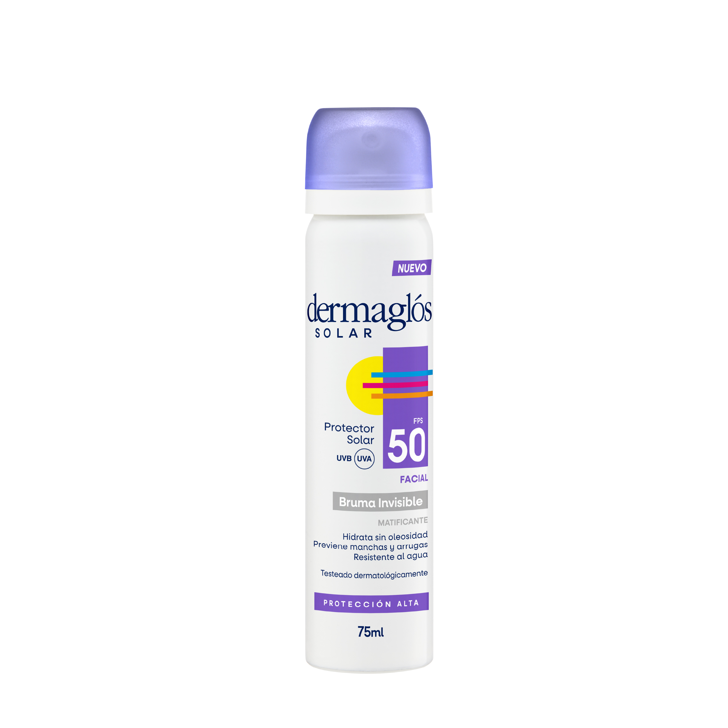 Dermagl&oacute;s Solar Protector Solar con FPS 50 Bruma Facial Emulsi&oacute;n en Spray Continuo por 75 ml