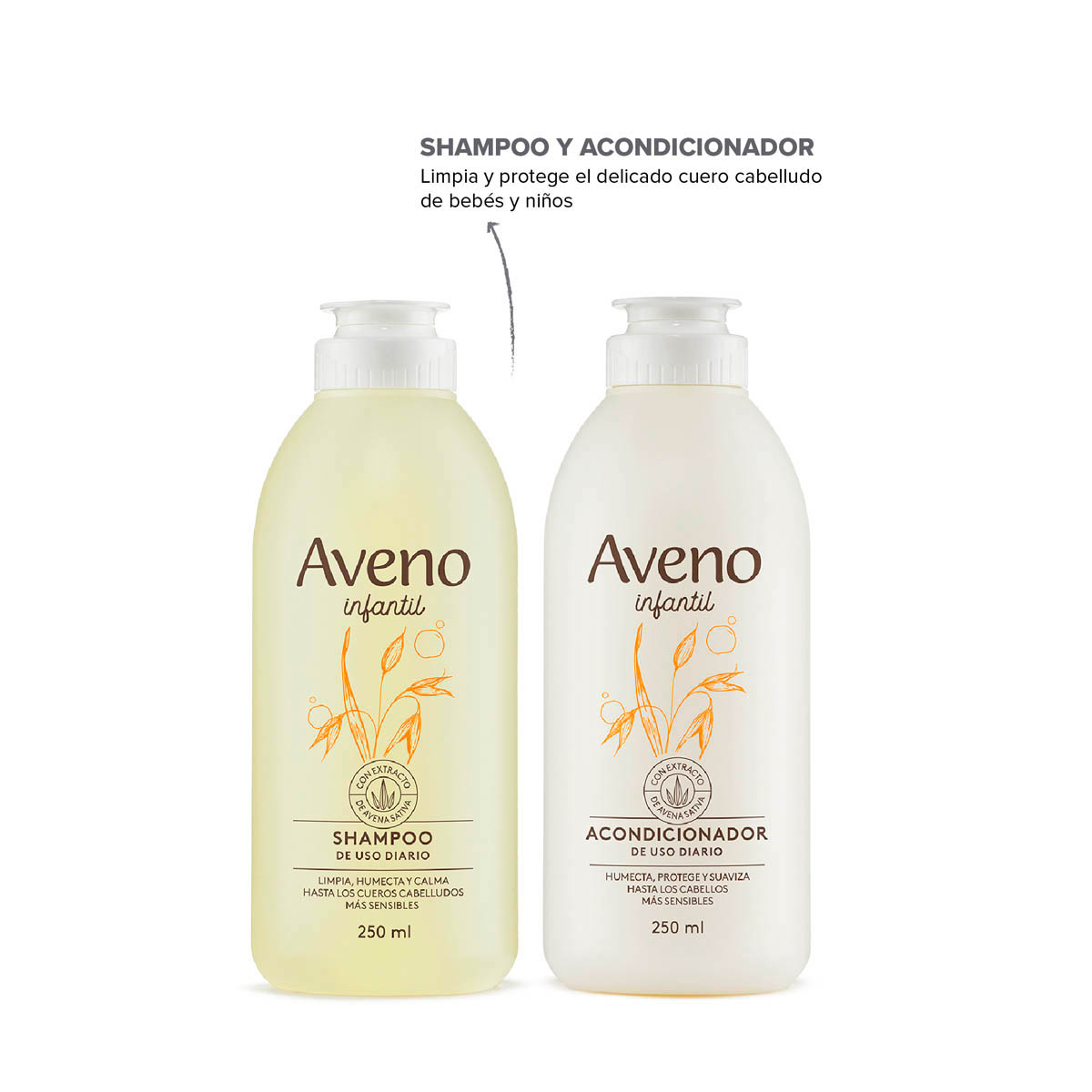Kit Capilar Bebes y Niños Aveno Shampoo y Acondicionador