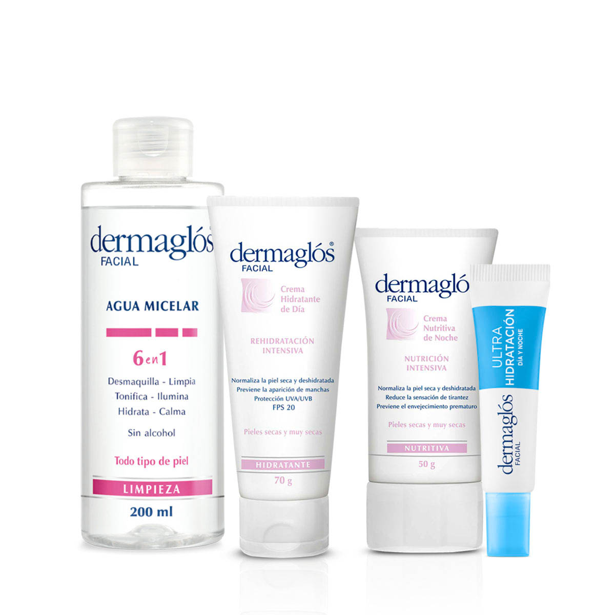 Kit Facial Dermaglós Limpieza + Hidratación para Piel Seca image number 0