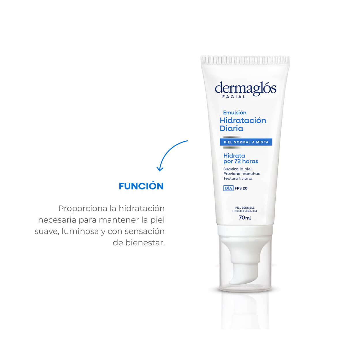 Dermagl&oacute;s Facial Emulsi&oacute;n Hidrataci&oacute;n Diaria FPS 20 Piel Equilibrada a Mixta 70 ml image number 8