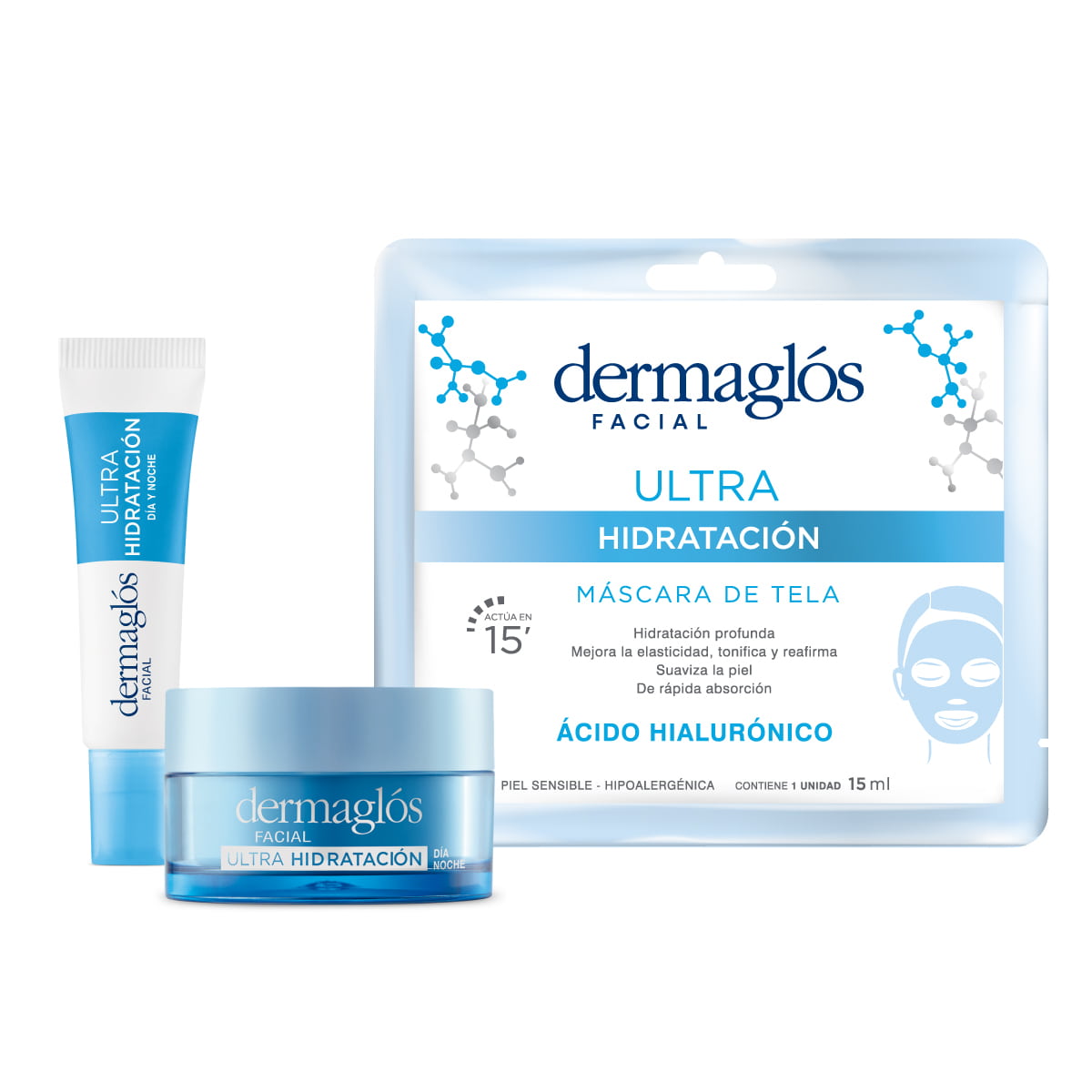 Kit Facial Dermaglós Ultra Hidratación + Mascara de tela image number 0