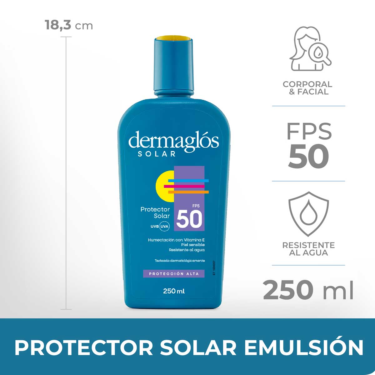 Dermagl&oacute;s Solar Protector Solar con FPS 50 250 ml image number 6