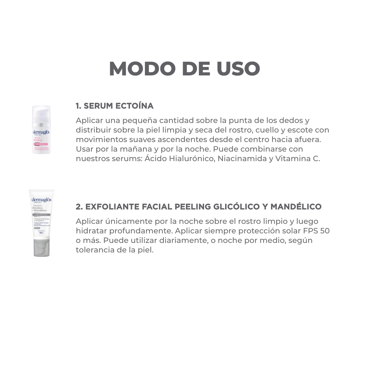 Kit Facial Dermagl&oacute;s Emulsi&oacute;n Exfoliante Peeling + Ecto&iacute;na image number 1