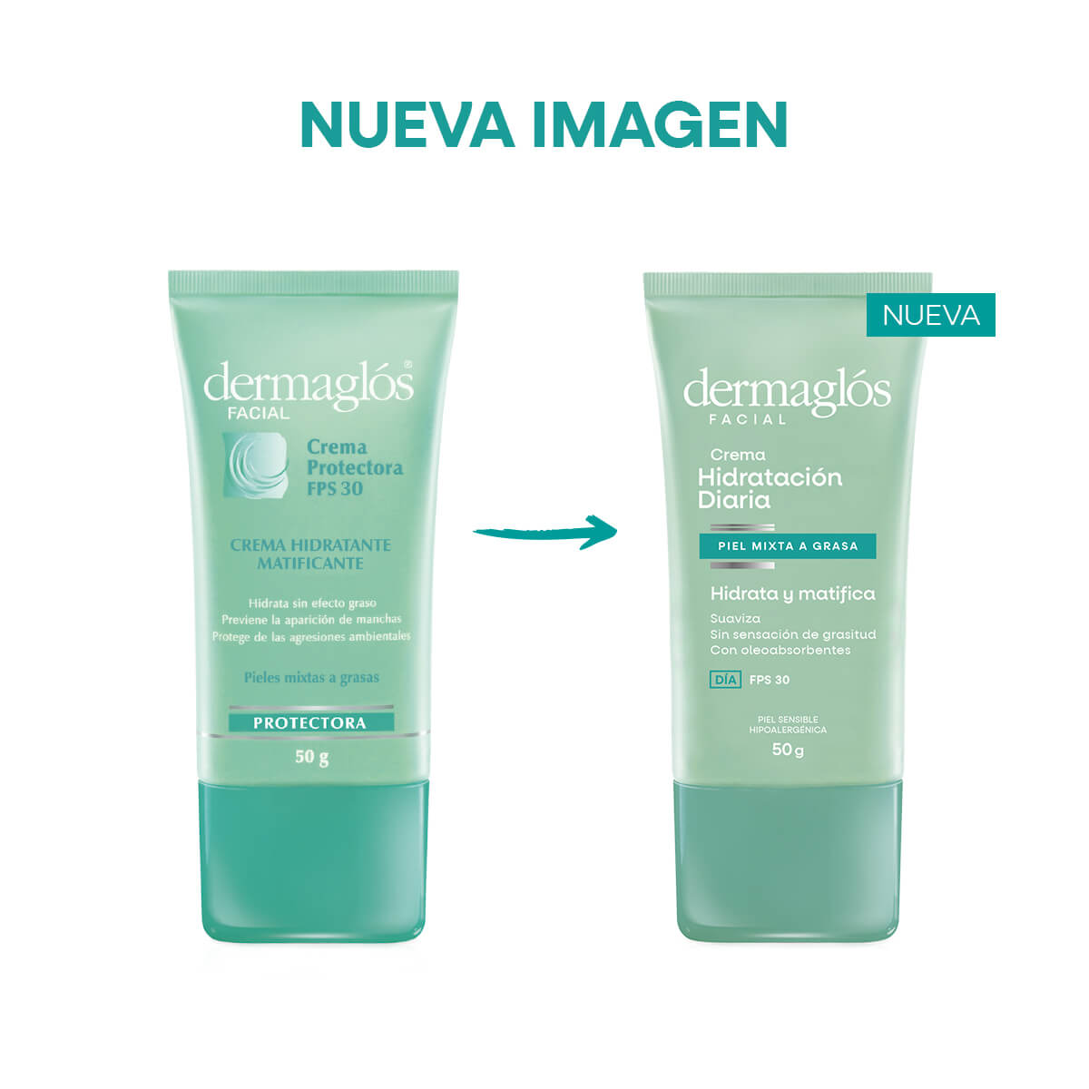 Dermagl&oacute;s Facial Crema Hidrataci&oacute;n Diaria FPS 30 Piel Mixta a Grasa 50 g image number 1
