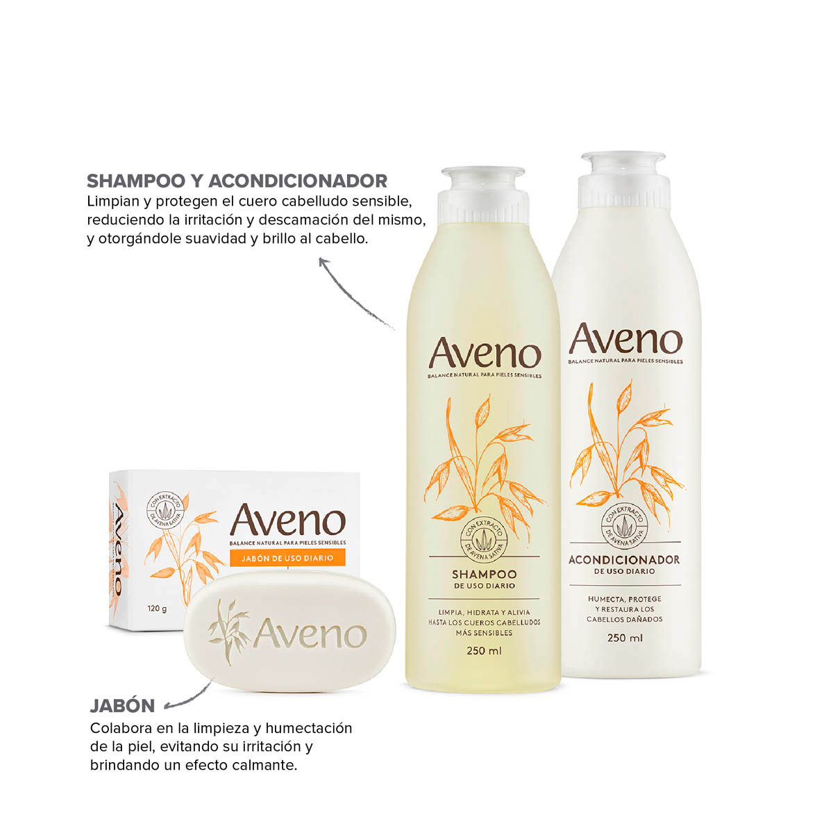 Kit de Ba&ntilde;o Aveno Cuidado Capilar y Corporal image number 1