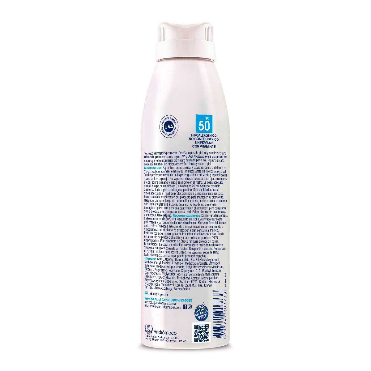 Protector Solar Ni&ntilde;os Dermagl&oacute;s FPS 50 spray continuo 170 ml image number 1