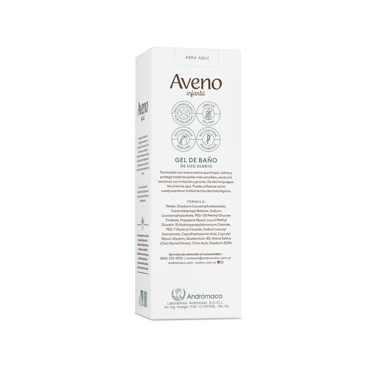 Aveno Infantil Gel de Ba&ntilde;o de Uso Diario 250 g image number 3