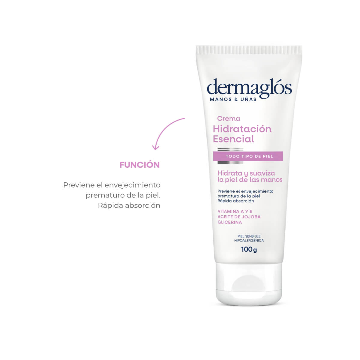 Dermaglós Corporal Crema para Manos Hidratación Esencial 100 g image number 2