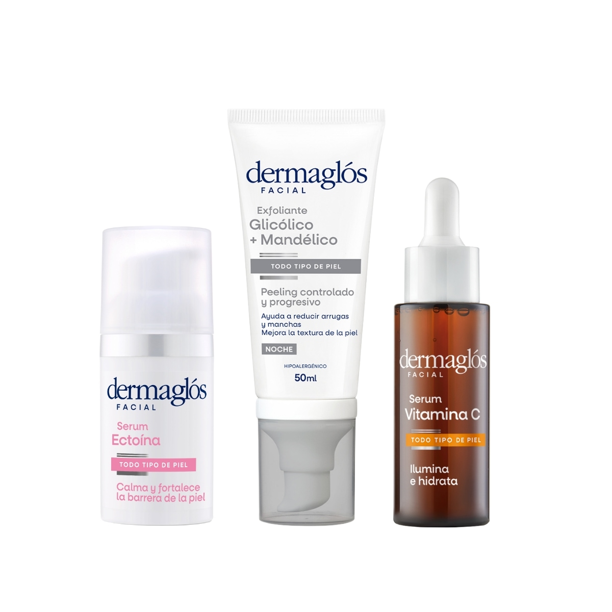 Kit Facial Dermagl&oacute;s Exfoliante + Vitamina C + Ecto&iacute;na image number 0