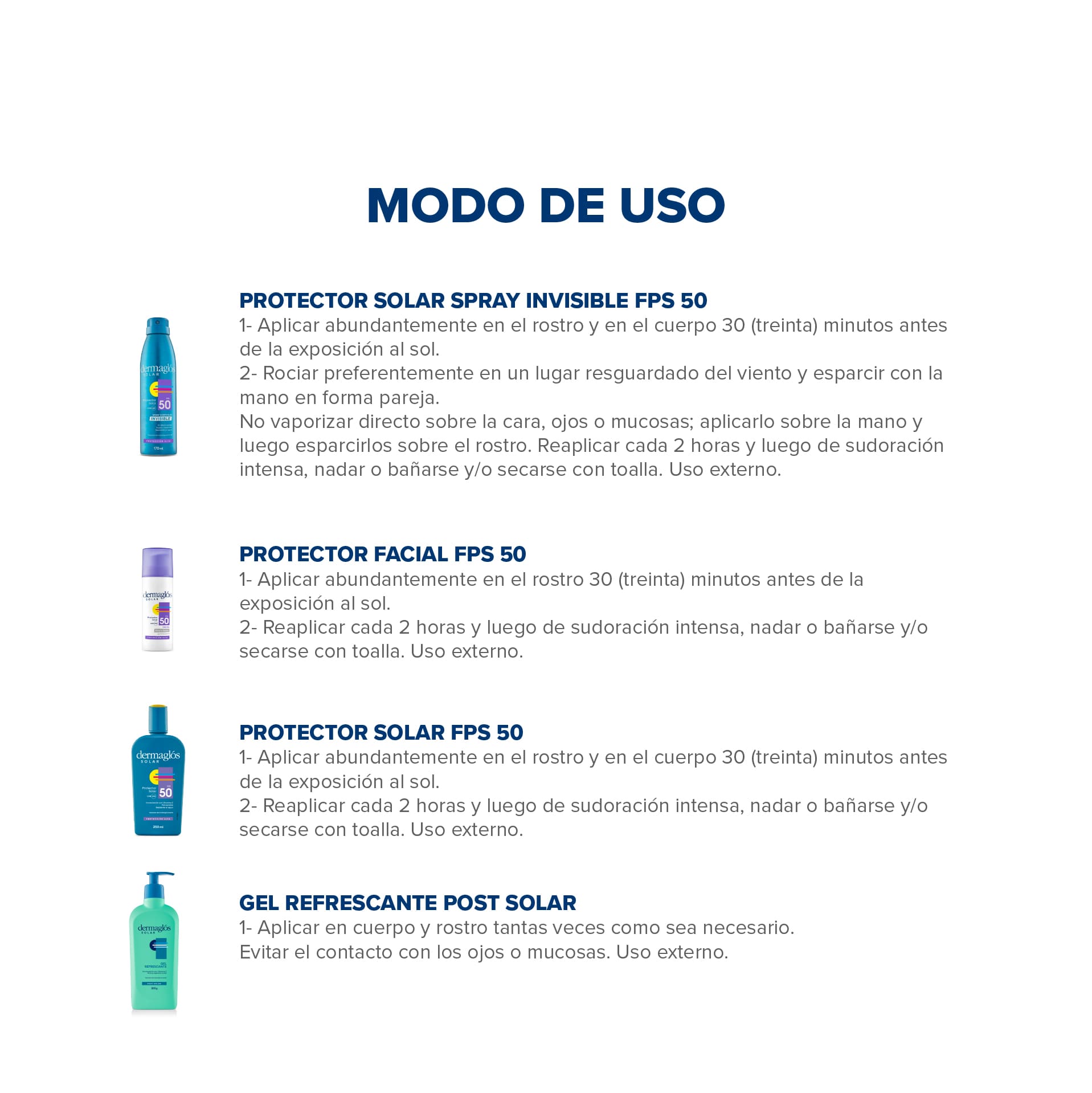 Kit Protector Solar Completo Dermagl&oacute;s FPS 50