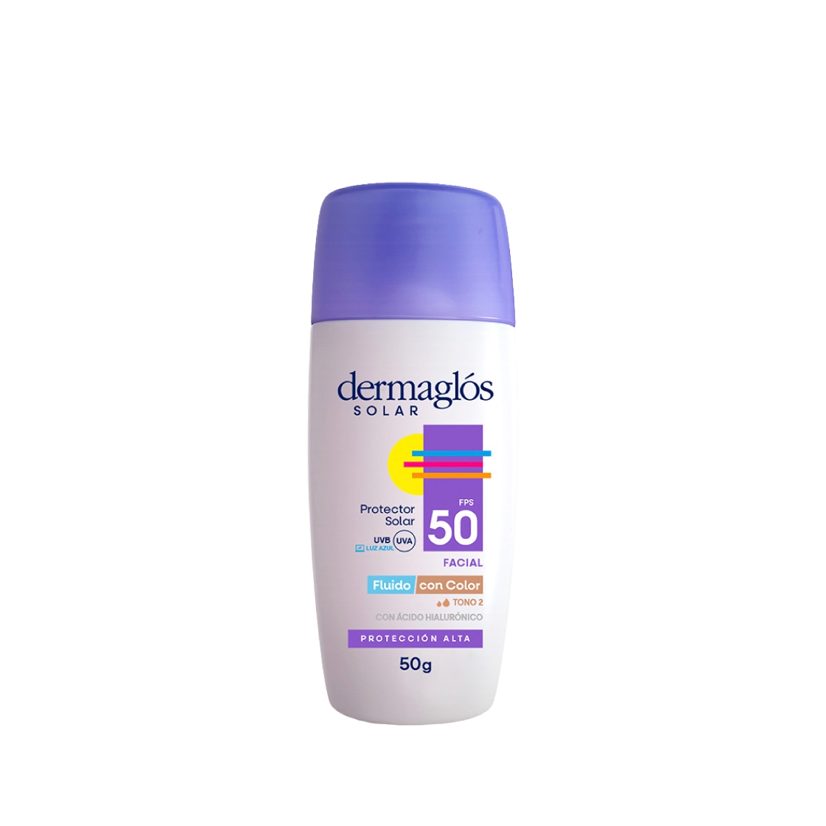 Protector Solar Dermagl&oacute;s Facial FPS 50 Fluido Tono 2 50 g image number 0