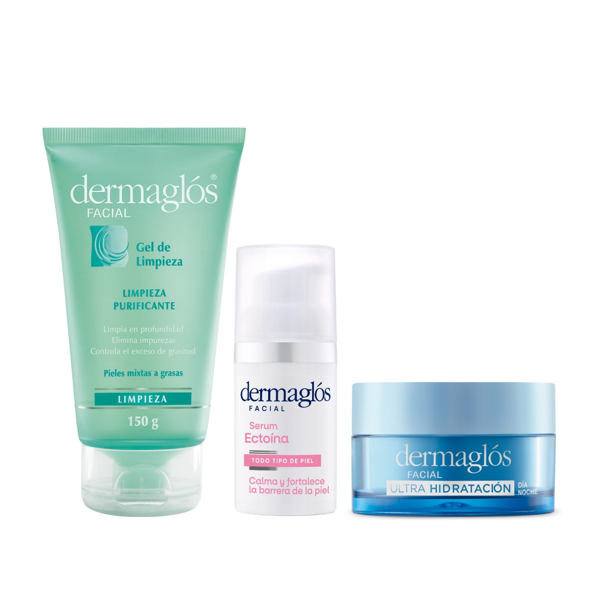 Kit Rutina Dermaglós Limpieza e Hidratación Serum Ectoína image number 1