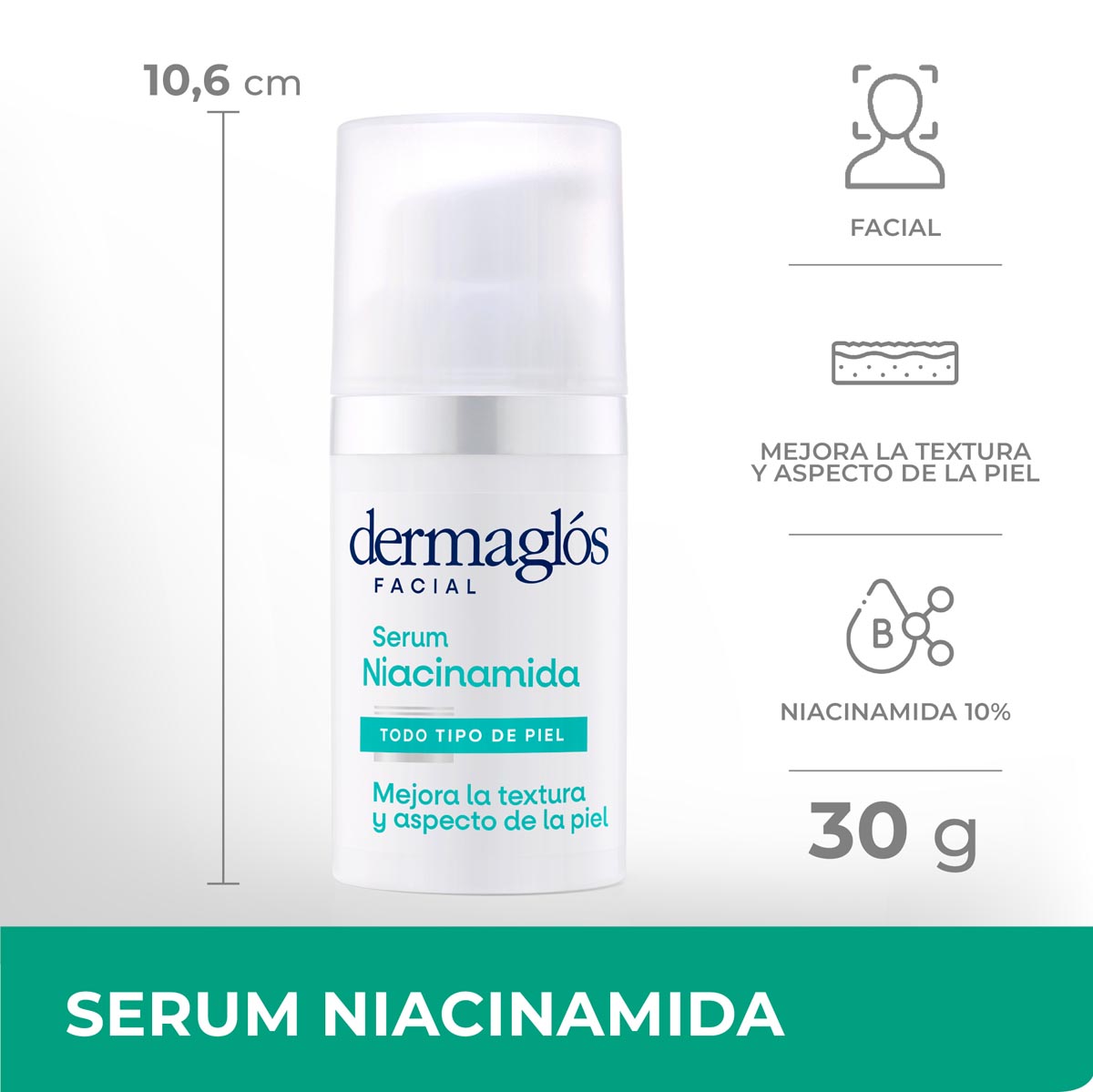 Dermagl&oacute;s Facial Serum Niacinamida 30 ml image number 7