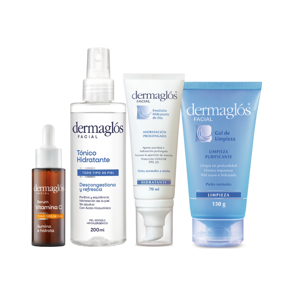 Kit Facial Dermaglós Rutina Piel Normal a Mixta Serum Vit C image number 0