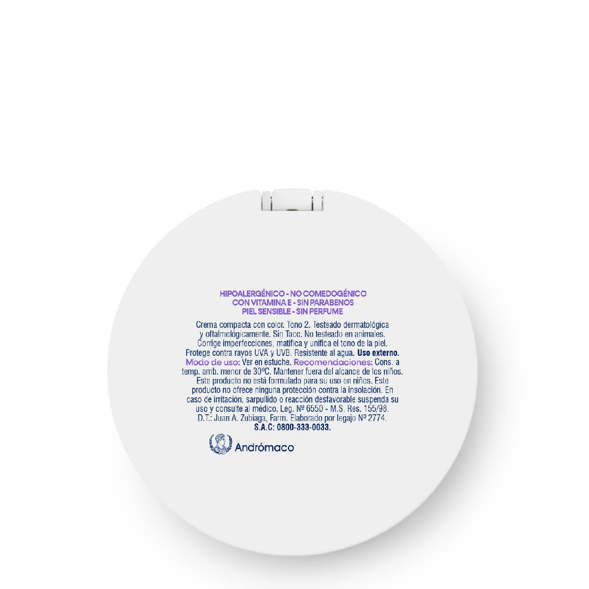 Protector Solar FPS 50 Facial Compacta con Color Tono 2