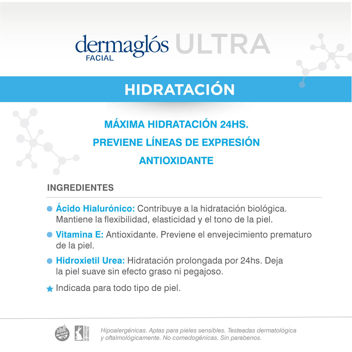 Kit Facial Dermaglós Ultra Hidratante + Contorno de Ojos  image number 3