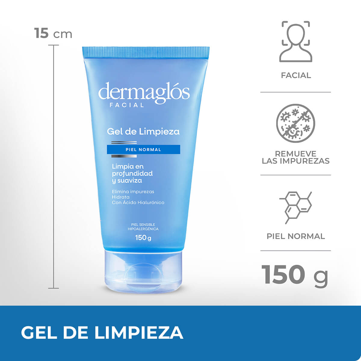 Dermagl&oacute;s Facial Gel de Limpieza Piel Normal 150 g image number 7
