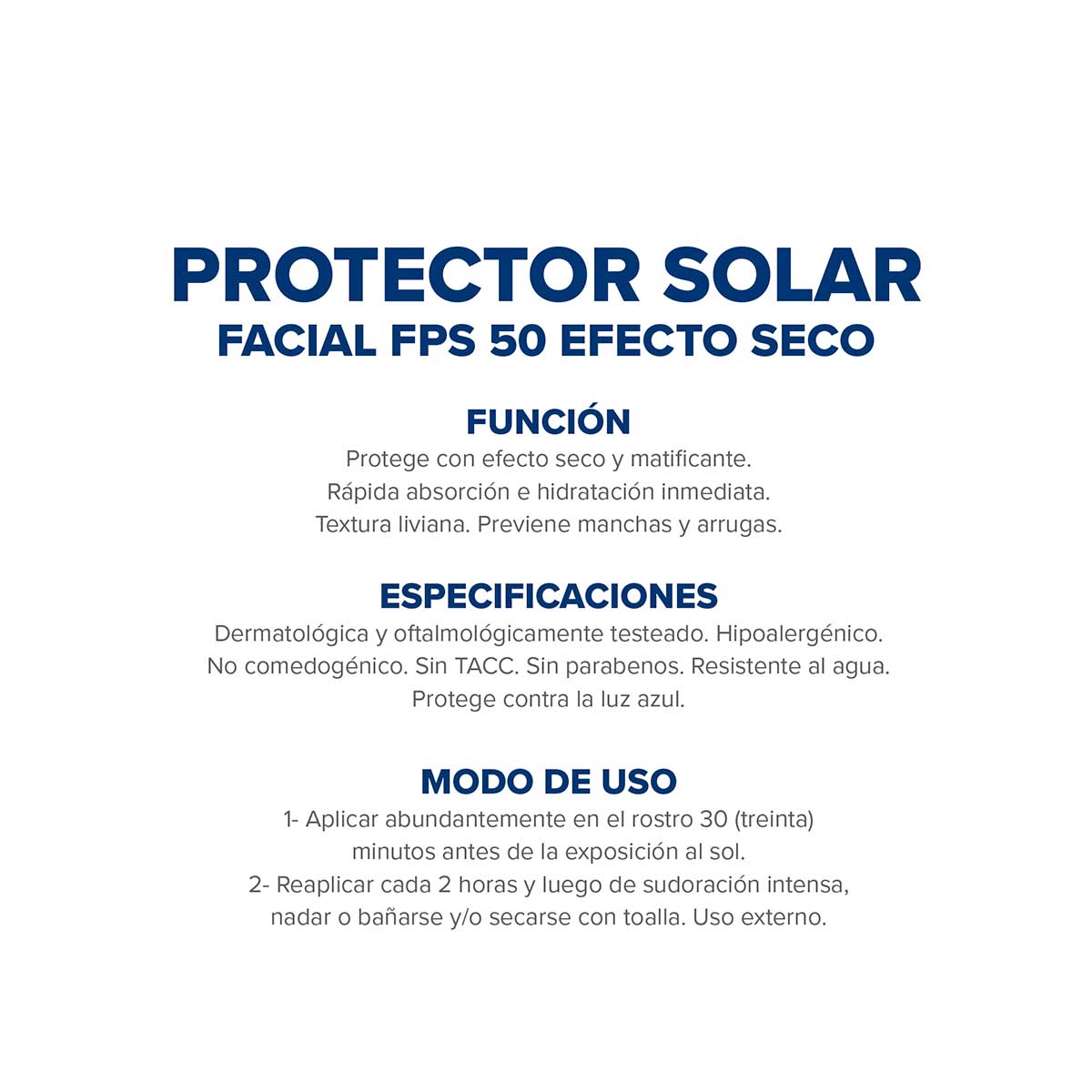 Dermagl&oacute;s Solar Protector Solar Facial con FPS 50 Efecto Seco Sin Color 50 g image number 6