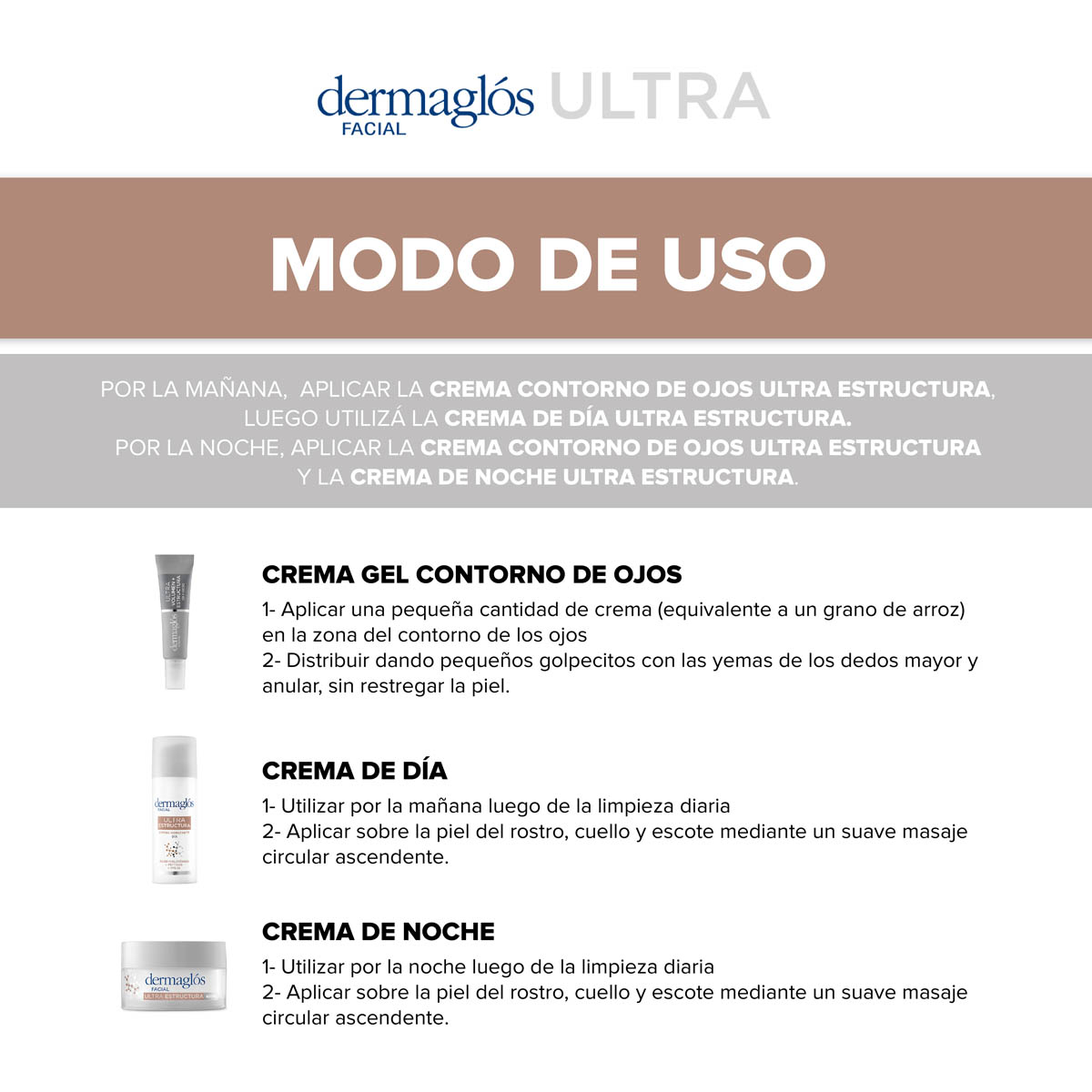 Kit Facial Dermaglós Ultra Estructura Día Noche Ojos  image number 4