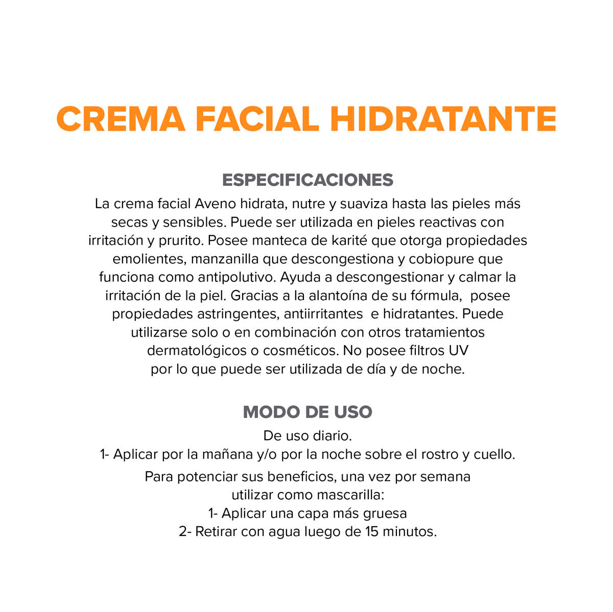 Aveno Crema Facial Hidratante de Uso Diario 50 g image number 6