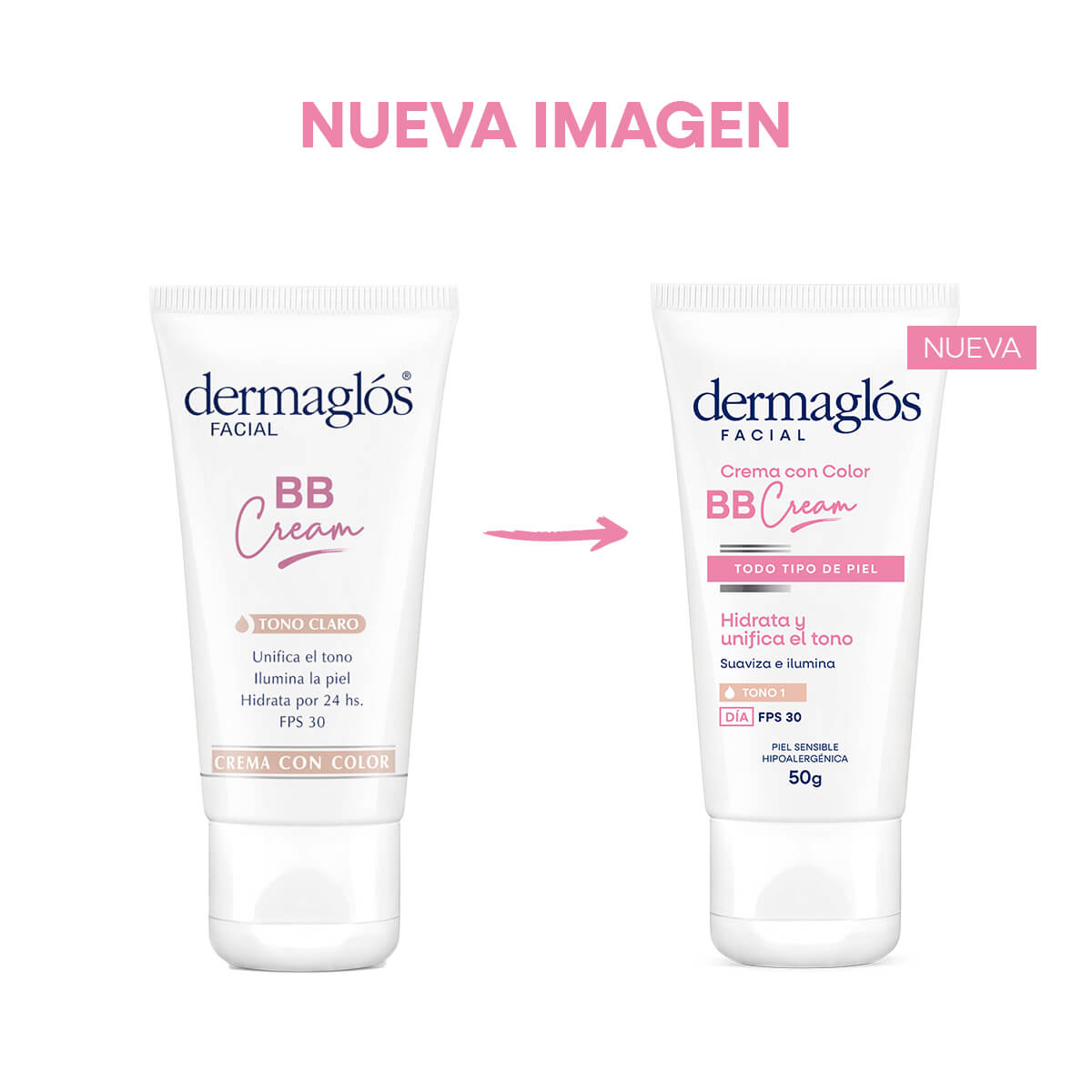 Dermagl&oacute;s Facial Crema con color BB Cream Tono 1 con FPS 30 50 g image number 1