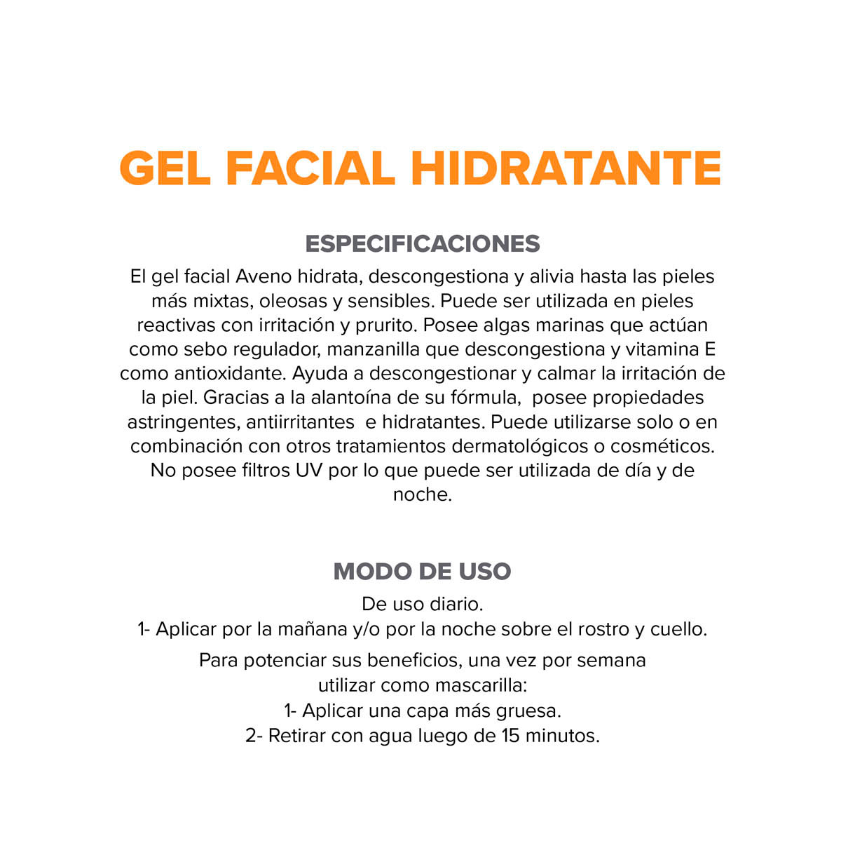 Aveno Gel Facial Hidratante de Uso Diario 50 g image number 6