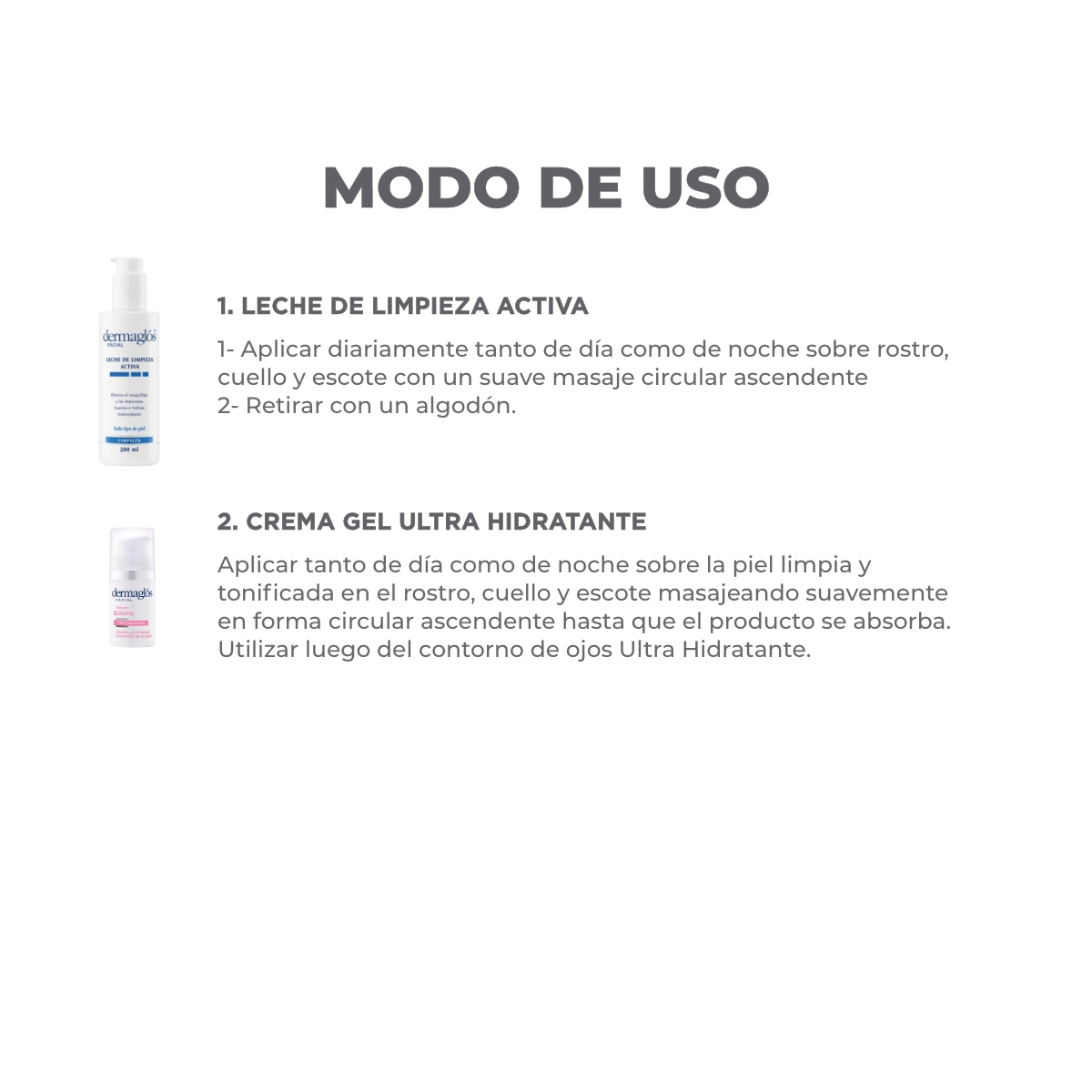 Kit Facial Dermaglós Leche de Limpieza Serum Ectoína image number 5