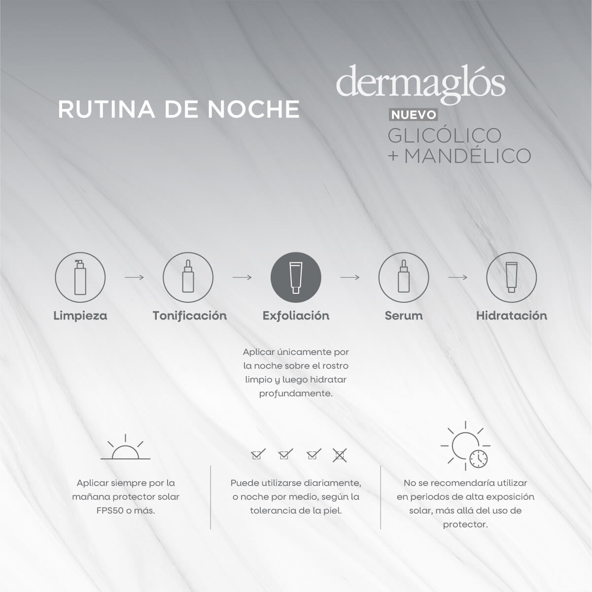 Exfoliante Facial Peeling Glic&oacute;lico y Mand&eacute;lico Dermagl&oacute;s 50 ml image number 9