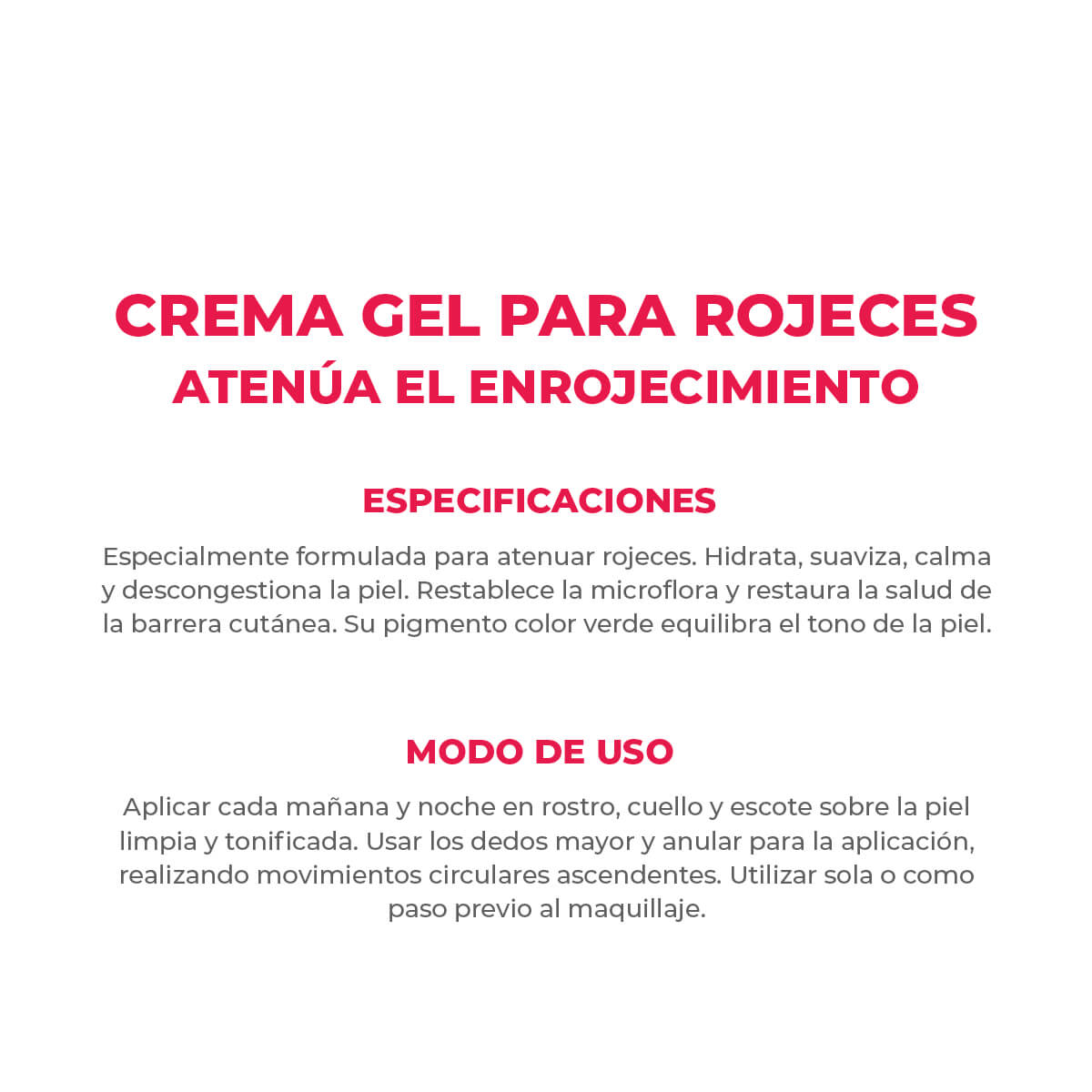 Crema Gel Facial Rojeces Hidratante Calmante Dermagl&oacute;s 50 g image number 3