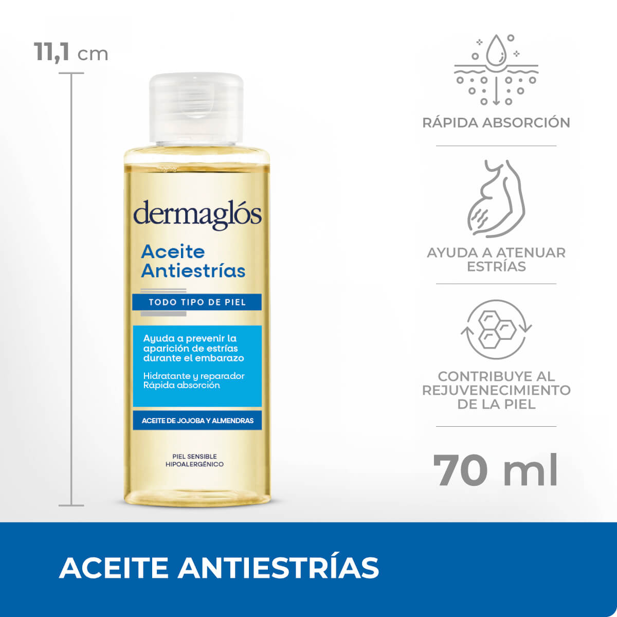 Aceite Antiestr&iacute;as Dermagl&oacute;s 70 ml image number 3