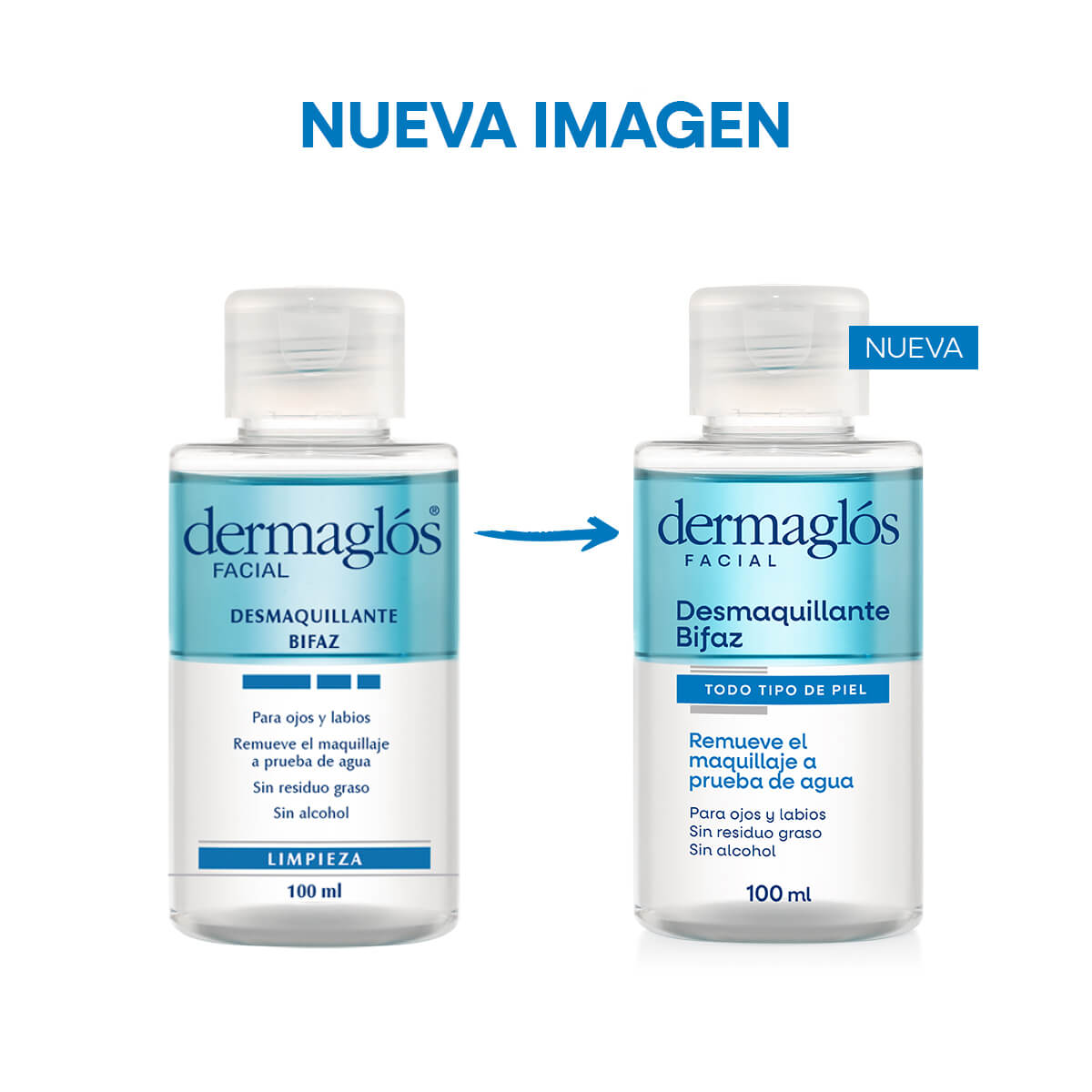 Dermagl&oacute;s Facial Desmaquillante Bifaz de Ojos 100 ml