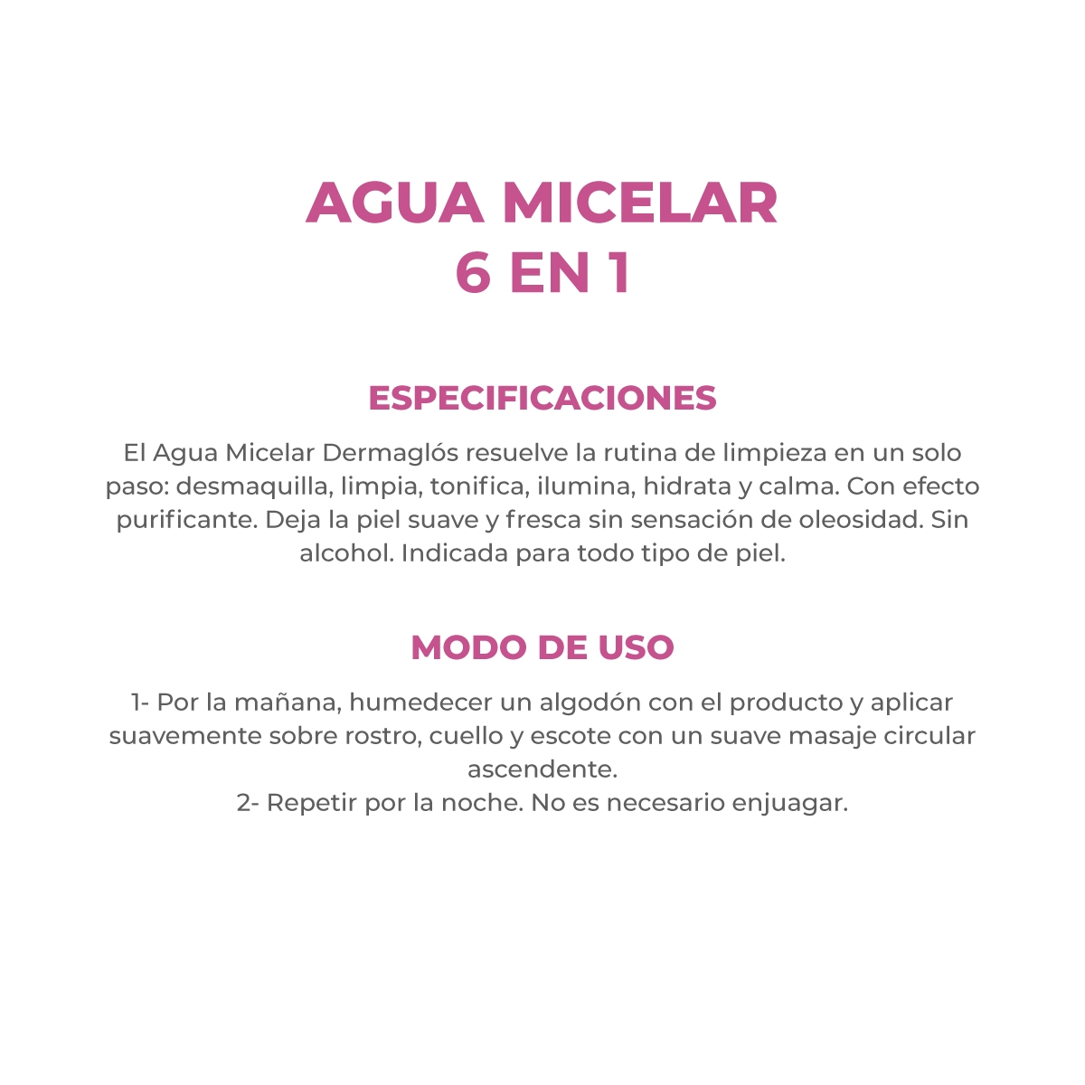 Dermagl&oacute;s Facial Agua Micelar 200 ml image number 3