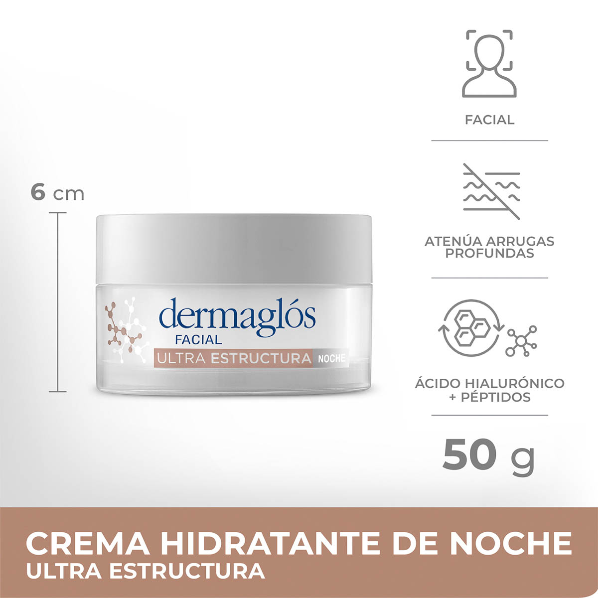 Crema Dermaglós Hidratante de Noche Ultra Estructura  50 g image number 1