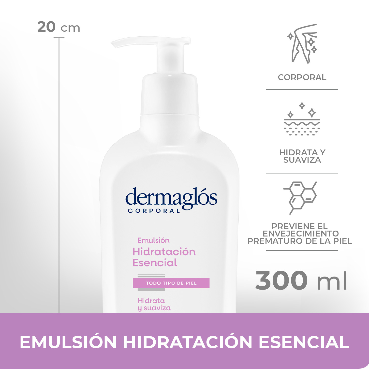 Dermagl&oacute;s Corporal Emulsi&oacute;n Hidrataci&oacute;n Esencial 300 ml image number 1