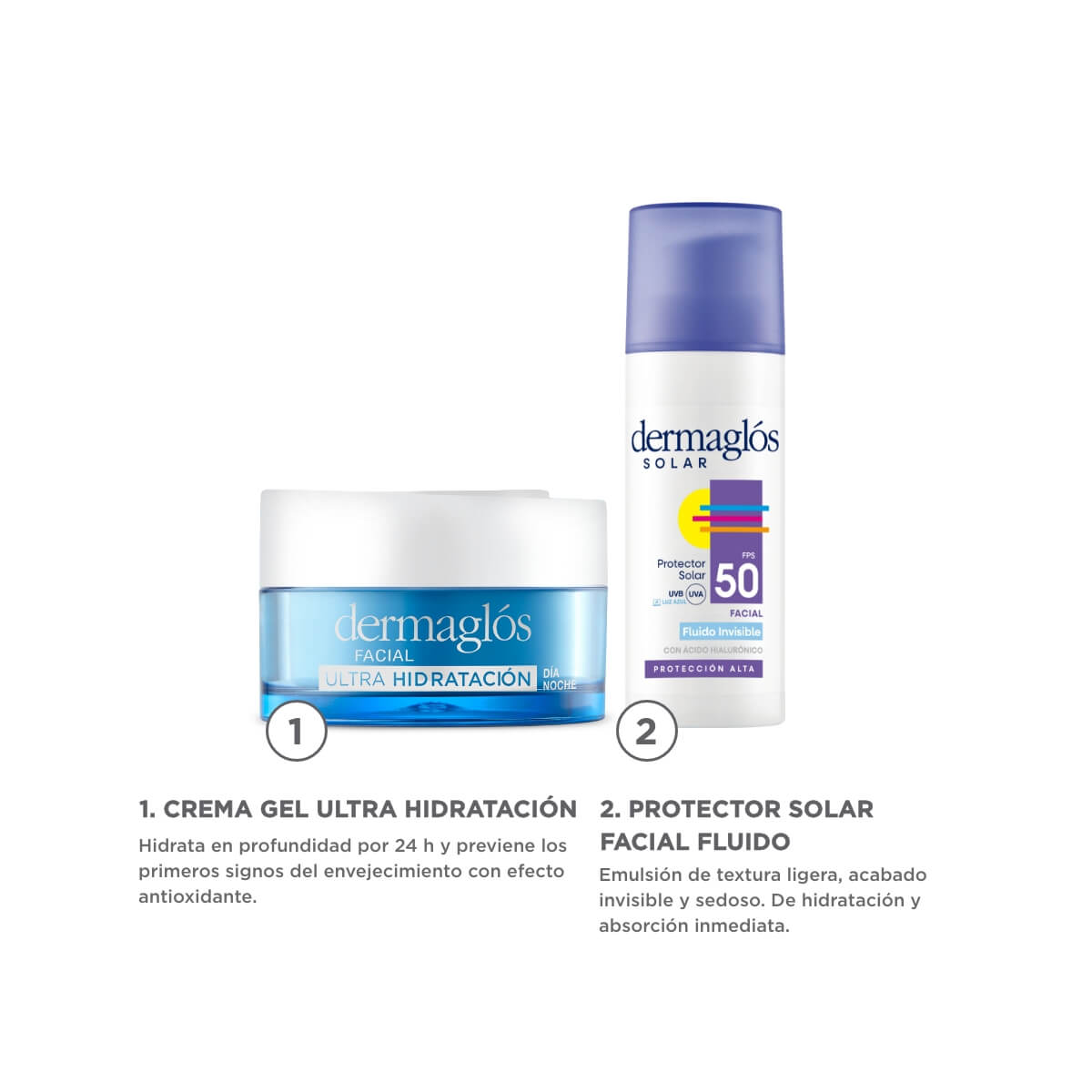 Kit Facial Dermagl&oacute;s Protector Solar + Ultra Hidrataci&oacute;n