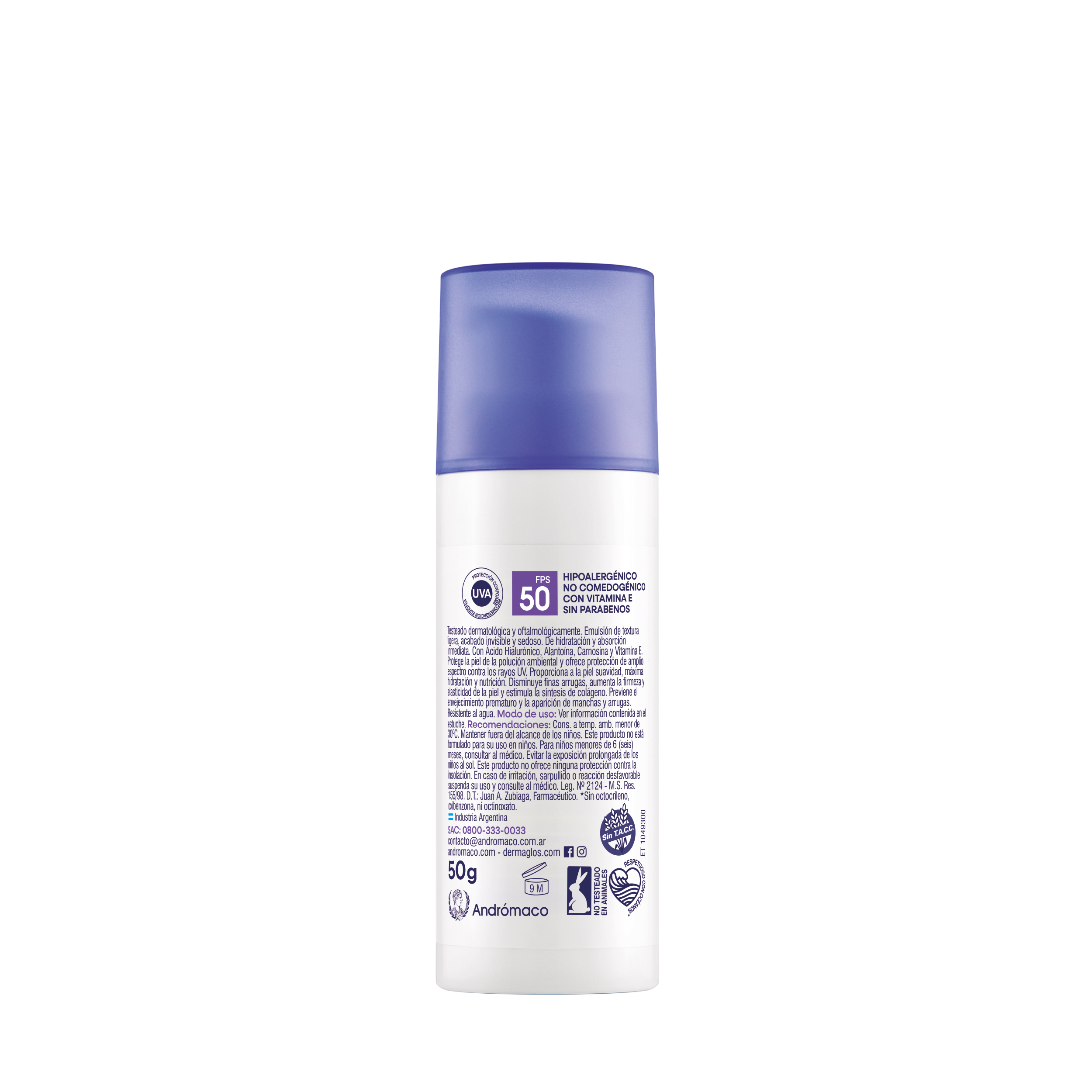 Dermaglós Solar Protector Solar con FPS 50 Fluido Facial Emulsión por 50 g