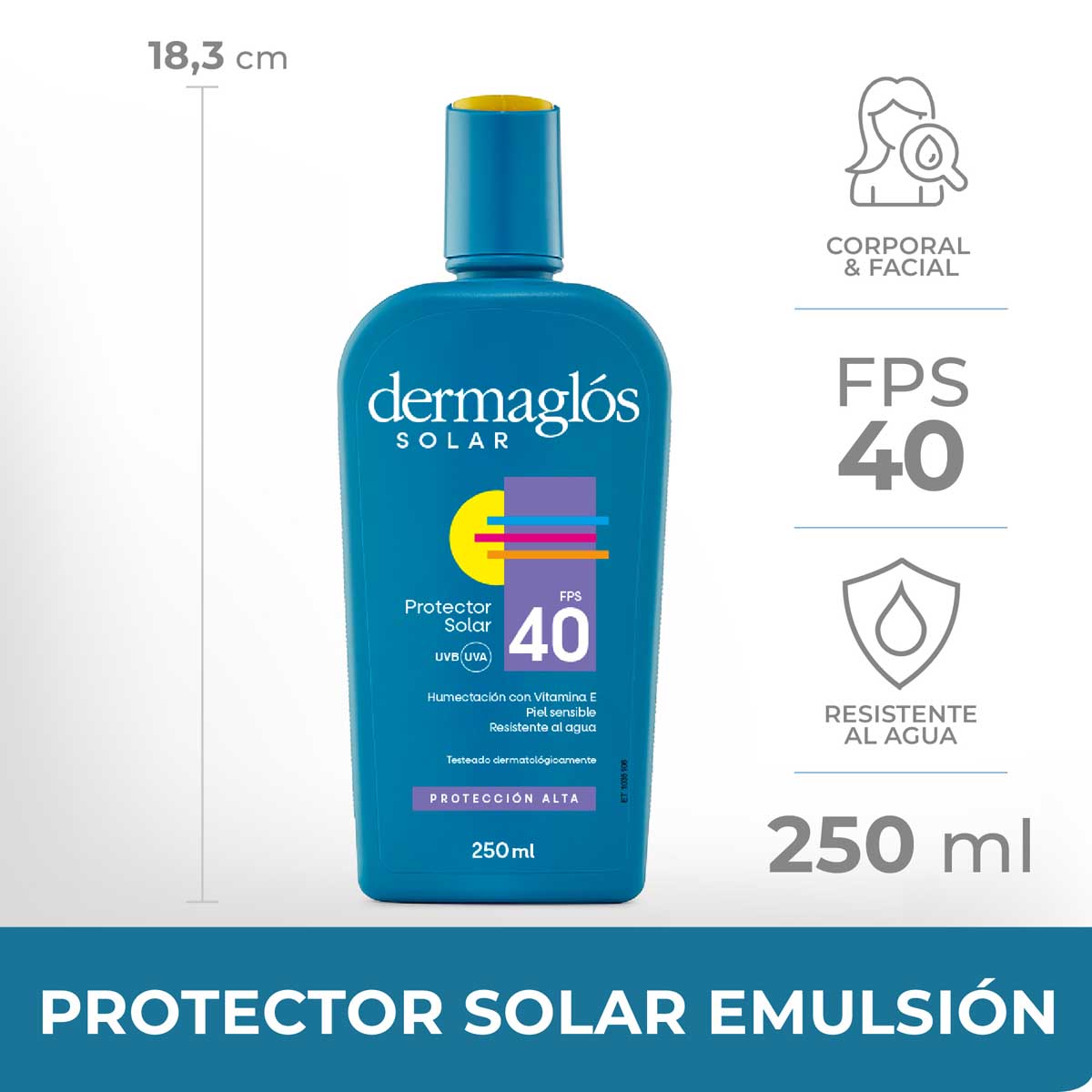 Dermagl&oacute;s Solar Protector Solar con FPS 40 250 ml image number 6
