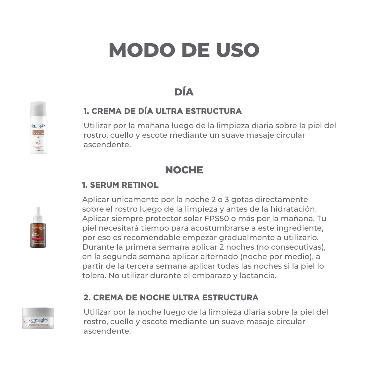 Kit Facial Dermagl&oacute;s Ultra Estructura + Serum Retinol image number 2