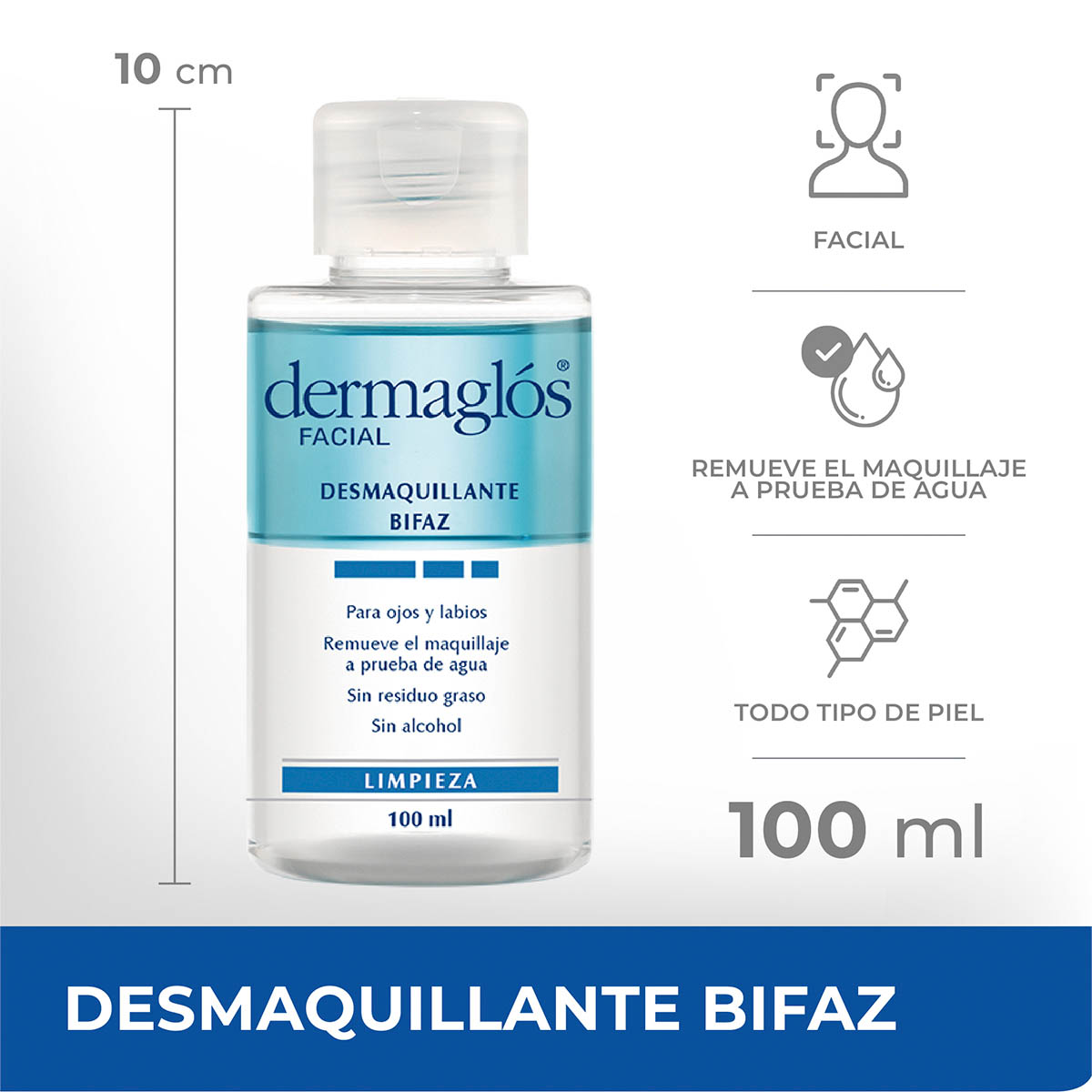Dermaglós Facial Desmaquillante Bifaz de Ojos 100 ml