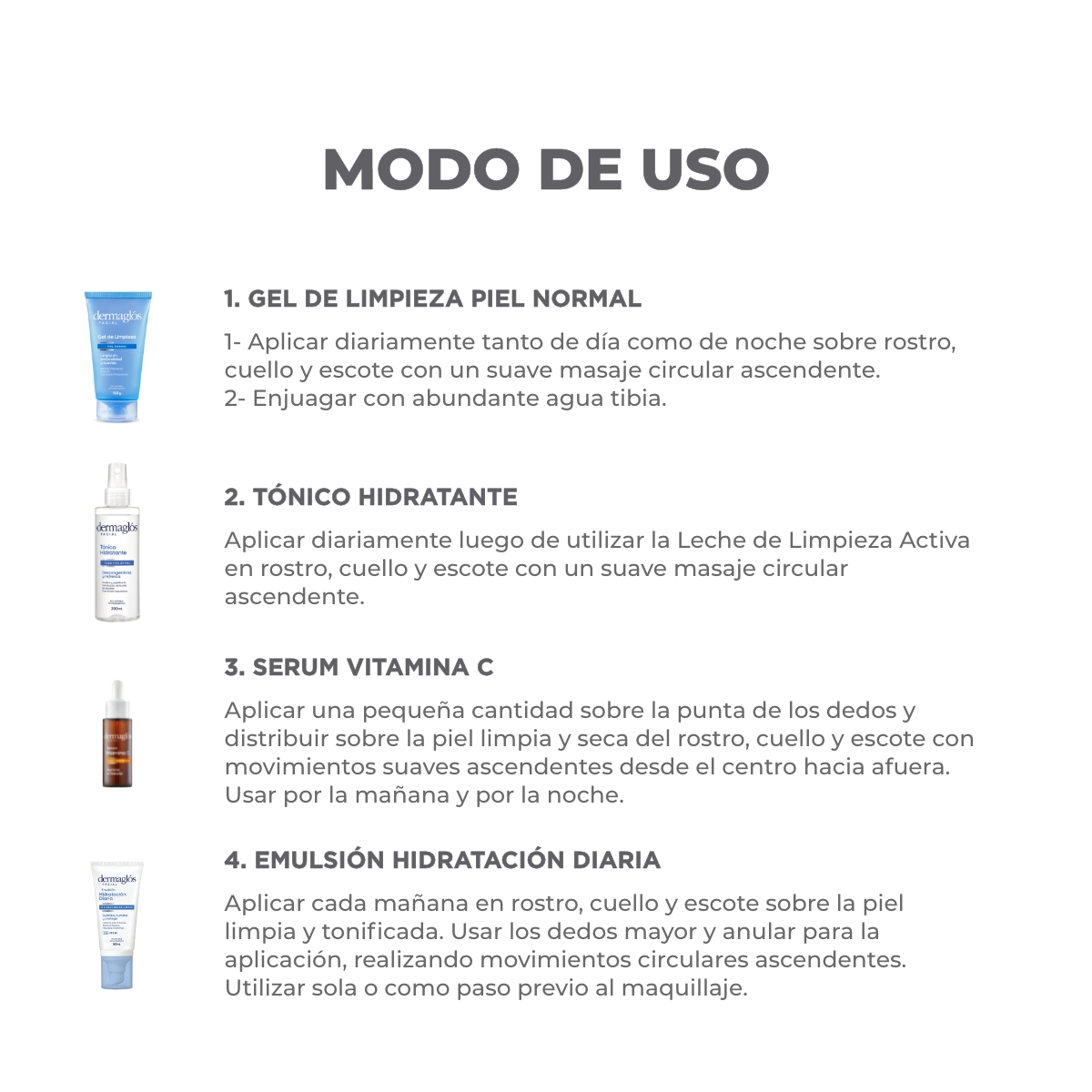 Kit Facial Dermagl&oacute;s Rutina Piel Normal a Mixta Serum Vit C image number 2