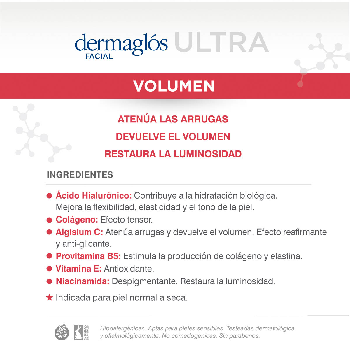 Kit Facial Dermaglós Ultra Volumen Crema Día Noche Ojos image number 3