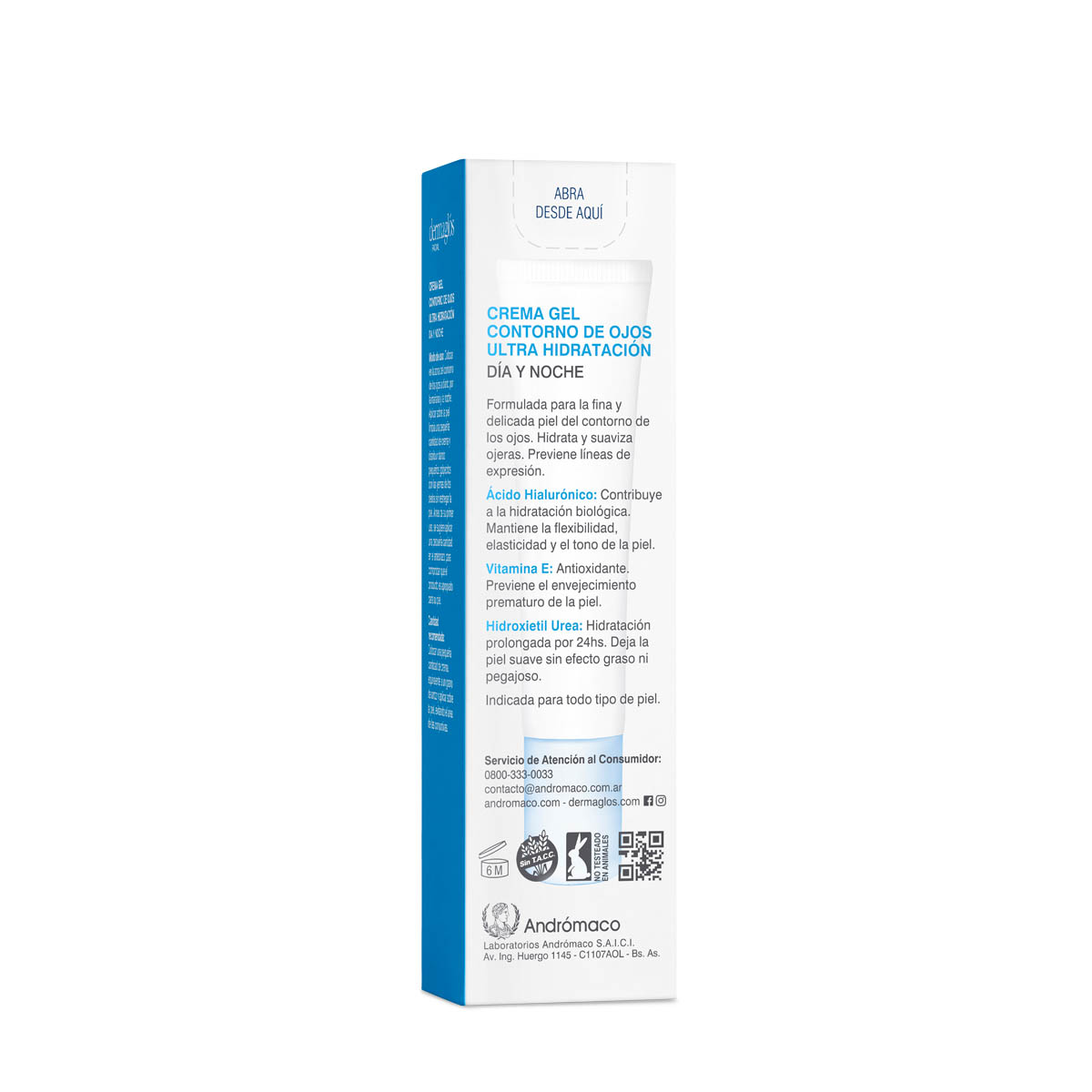 Dermaglós Facial Crema Gel Contorno de Ojos Ultra Hidratación 15 g image number 4