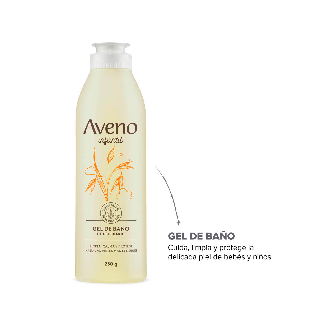 Aveno Infantil Gel de Ba&ntilde;o de Uso Diario 250 g image number 7