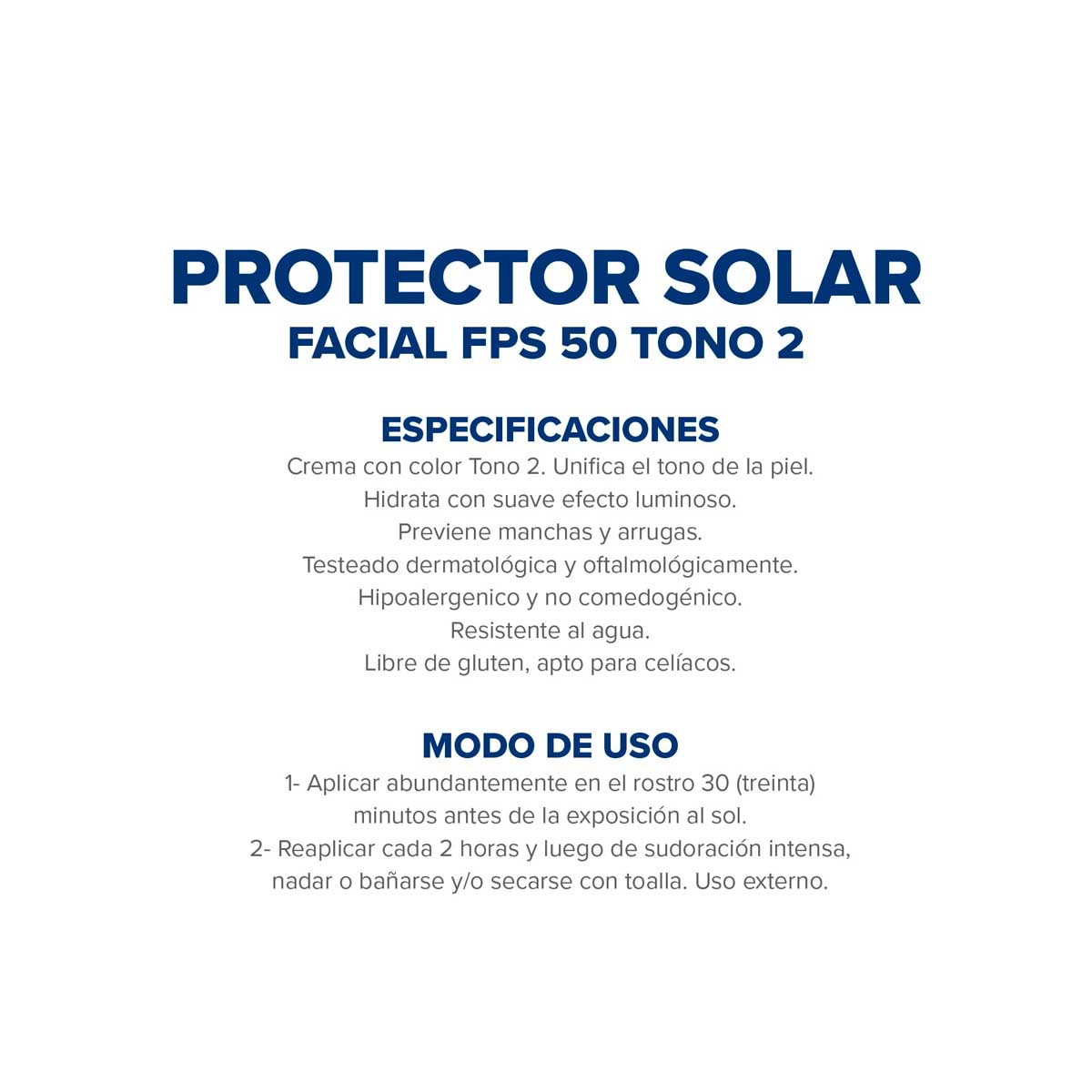 Protector Solar Facial Dermagl&oacute;s FPS 50 Tono 2 crema 50 g image number 6