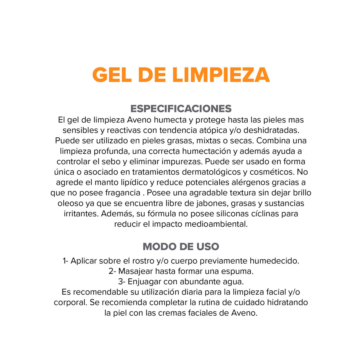 Aveno Gel de Limpieza de Uso Diario 250 g image number 5