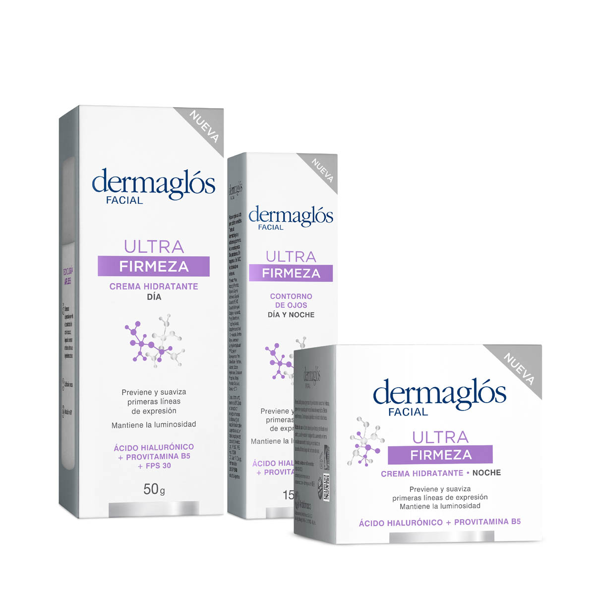 Kit Facial Dermaglós Ultra Firmeza Crema Día y Noche Ojos image number 1